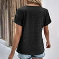 thumbnail image 6 of XIAfhje Womens Tops Tshirts Shirts For Women Summer Tops Casual Sexy Trendy Slant V-Neck Short Sleeves T-Shirts With Buttons Fashion Clothes Solid Color Pleats Tees Basic Tunic Tops, 6 of 6