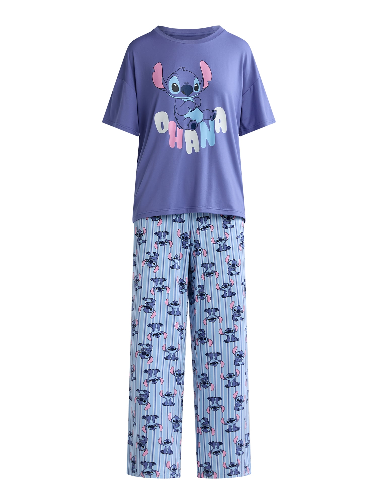 Disney’s Stitch Women's and Women’s Plus Oversized Tee and Pants Pajama Set, 2-Piece, Sizes XS-3X