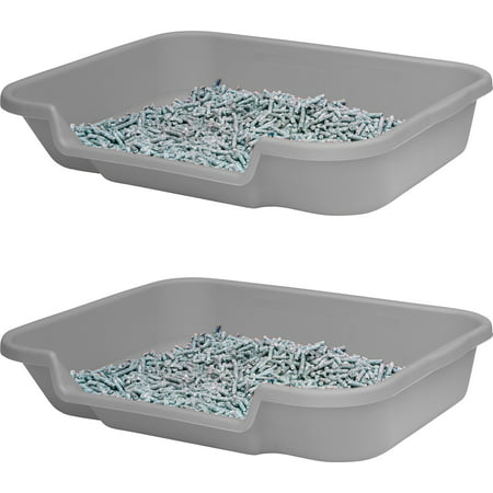 Puppy Litter Pan box and Puppy Pad Holder. Set of Two Large Recyled Grey Dog Litter Pans 24