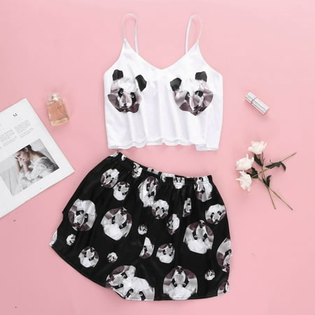 

Yohome New Sexy Print Lingerie Silk Underwear Sleepwear Underwear Pajamas