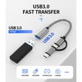 thumbnail image 3 of USB-C Micro USB Male to USB Female Adapter (2in1) Type C OTG 3.0 Cable for iPhone 15 16 Pro Max Macbook for Apple Thunderbolt Converter for iPad Adaptor Flash Drive Compatible for Samsung S25 Android, 3 of 7
