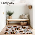 thumbnail image 3 of ODIKA 8'x10' Machine Washable Non-Slip Area Rug, Macabre Jack O Lantern Face Displaying Halloween High Traffic Rug, Black, 620222, 3 of 5
