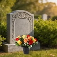 thumbnail image 5 of Artificial Cemetery Flowers for Grave,1pc Artificial Flowers for Cemetery Memorial, Realistic UV Resistant Plastic Rose with Vase for Outdoor Memorial Day Grave Decorations,9.84 inch, 5 of 9