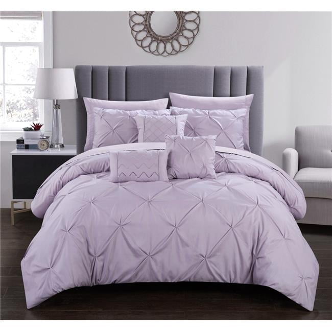 Chic Home CS4735US 10 Piece Zita Comforter Set Lavender, King Size