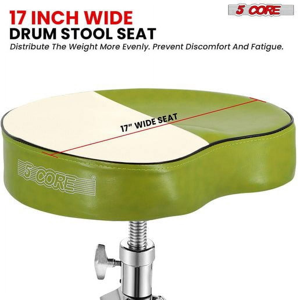 Drum Throne Padded Guitar Stool Saddle Drummer Seat for Adults & Kids - Dark Green
