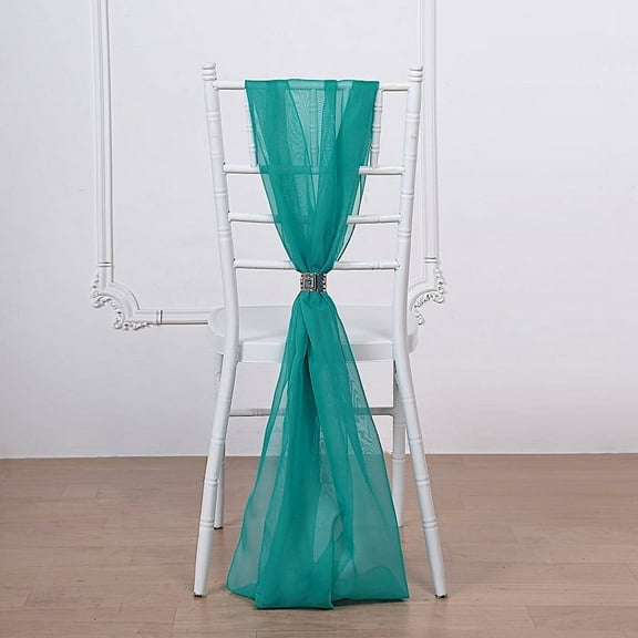 BalsaCircle 50 Turquoise Extra Premium Chiffon Chair Sashes Bows Ties Ceremony