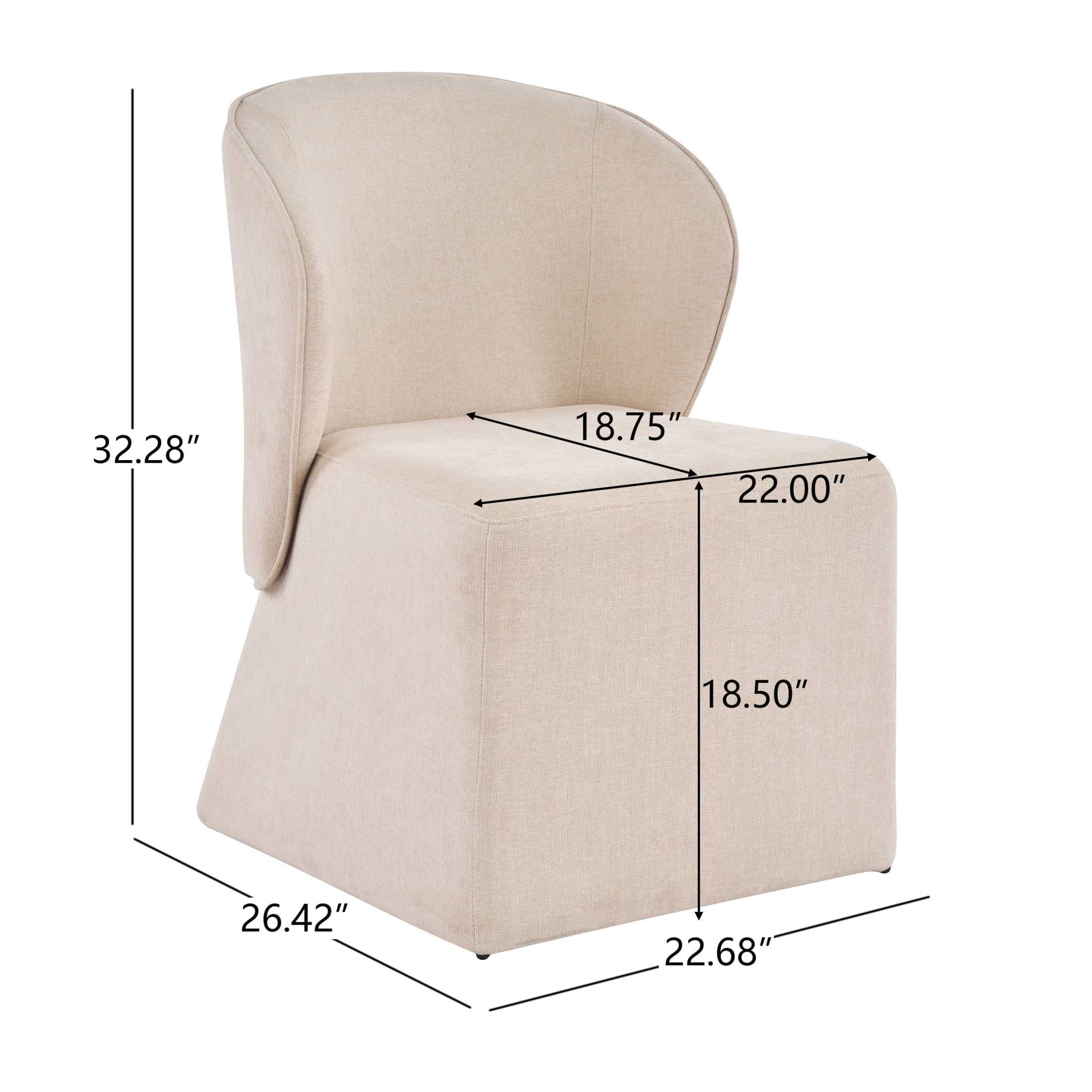 Christopher Knight Home Modern Minimalist Upholstered Accent Dining Chair, Beige, Set of 2