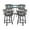 Black, variant on Armen Living Naomi and Chelsea 5-Piece Stainless Steel Dining Set in Gray/Silver