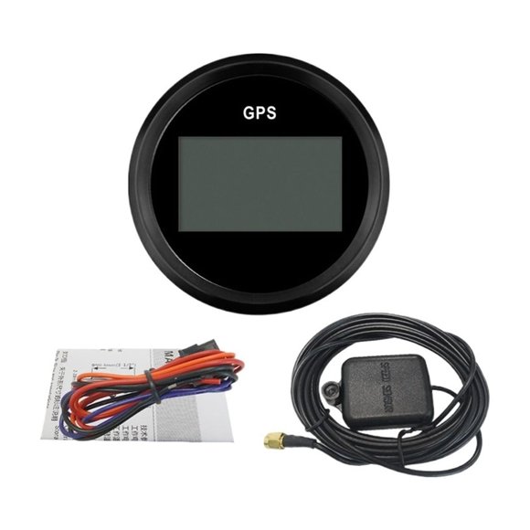 52mm Digital GPS Speedometer MPH KM/H Adjustable With GPS Antenna And Alarm Light For Vessel RV Truck