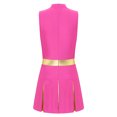 thumbnail image 4 of Sxiwei Women's Cheer Leader Costume Halloween Cheerleading Sleeveless A-line Dress Hot Pink XL, 4 of 7