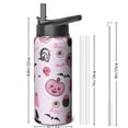 thumbnail image 3 of Halloween Tumbler 18oz with Straw and Lid – Stainless Steel Insulated Travel Coffee Cup – Cute Ghost Pumpkin Witch Design – Gift for Women Men, 3 of 6