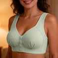 thumbnail image 2 of Aezemi Womens Front Closure Bras Plus Size Push up Wireless Lightweight Supportive Brassiere Older Women V Neck Thick Straps Comfy Everyday Bralette with No Underwire 42, 2 of 9