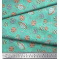 thumbnail image 3 of Soimoi Green Cotton Voile Fabric Satellite & Planet Galaxy Print Sewing Fabric Yard 42 Inch Wide, 3 of 3