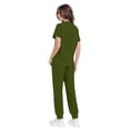 thumbnail image 6 of Iaqnaocc Black Scrubs Sets for Women Plus Size V-Neck Scrub Pants and Tops Scrub Set Medical Moisture-Wicking Soft Stretch Nursing Workwear Uniform Set With Pockets Army Green M, 6 of 6