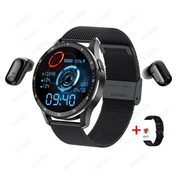 Reloj inteligente X7 2 en 1 para hombre, dispositivo con auriculares y BlueTooth, táctil HD pantalla completamente x 360 de 2023, con control del ritmo cardíaco y música, novedad de 360 xuanjing unisex