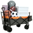 thumbnail image 3 of Hassch Collapsible Wagon with Removable Canopy and Mosquito Net, 480 lbs Heavy Duty Foldable Beach Wagon with 7" All-Terrain Wheels, Utility Storage Cart with Cooler Bag, Orange, 3 of 10