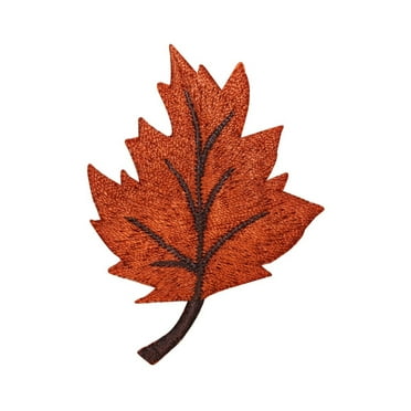 ID 1410 Maple Leaf Patch Fall Autumn Leaves Embroidered Iron On Applique