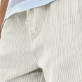 thumbnail image 5 of Men's Corduroy Shorts Lightweight Drawstring Waist Cargo Shorts Pants Summer Beach White 2XL, 5 of 7