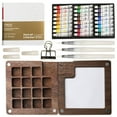 thumbnail image 2 of Ditregsr Travel Paint Palette Portable Watercolor Set Wooden Grid Paint Box (15 Grid), 2 of 9