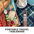 thumbnail image 3 of CUITING Travel Spoon Fork Chopsticks Set Reusable Silverware Lunch Portable Pp Plastic Pink, 3 of 6