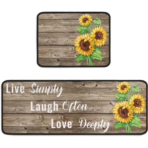 Farmhouse Kitchen Rugs and Mats 2 Pieces Rooster Kitchen Decor,Buffalo