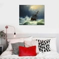 thumbnail image 4 of Nawypu  Ivan Aivazovsky Canvas Art Print - Ship in the Stormy Sea Painting - Ocean Wall Art - Vintage Poster Sailing Ship Picture Cool Wall Decor for Hotel Office Decor Unframed (12x16in/30x40cm), 4 of 4