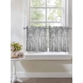 thumbnail image 3 of Half Window Curtain 36 Inches Long, Gray Grey Forest Window Treatment Curtain Drapes, Grey Modern Art Oil Painting Small Tier Curtains for Bathroom Over Sink, 27.5"x36", 2 Panels, 3 of 7
