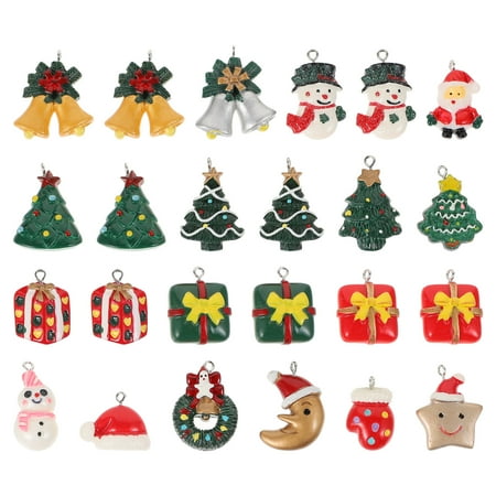 

NUOLUX 24pcs DIY Jewelry Findings Necklace Earring Xmas Design Pendants (Mixed Style)