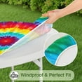 thumbnail image 5 of Rainbow Tie Dye Circular Pattern Round Fitted Tablecloth with Elastic Edge,Dining Table Cover Waterproof,Outdoor Round Tablecloth for Camping,Dining,Indoor and Outdoor, 5 of 7