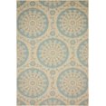 thumbnail image 1 of Unique Loom Collection Geometric, Botanical, Coastal, Bohemian, Indoor and Outdoor Area Rug, 6 x 9 ft, Light Blue/Beige, 1 of 10