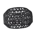 thumbnail image 2 of Pantalla de lámpara tejida con cuerda de papel, estilo boho retro vintage, lámpara de techo decorativa Negro, 2 of 9