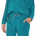 thumbnail image 3 of Nautica Womens Pajamas - Cozy Silky Fleece - 2 Piece Long Sleeve Winter Sleepwear Set for Women (Teal Print/Small), 3 of 7