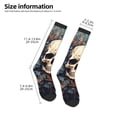 thumbnail image 2 of KLL Vintage Leaf Flower Skull Print Cool Socks Men's Women's Crew Socks Funny Crazy Novelty Stockings, 2 of 6