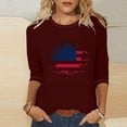 thumbnail image 1 of Fiudx Ofertas Flash Artículos En Oferta Blusa Holgada con Estampado Del Día de La Independencia, Manga Tres Cuartos, Cuello Redondo, Informal, para Mujer, 1 of 4