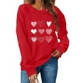 thumbnail image 2 of YUNAFFT Romantic Valentine Print Round Neck Long Sleeve Sweatshirt for Women Soft Stretch Comfort Casual Wear, 2 of 6