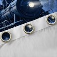 thumbnail image 4 of Manfei Classic Train Blackout Curtains Set of 2 (52x84 Each),Snowy Mountain Curtain,Blue, 4 of 7