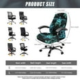 thumbnail image 6 of FKELYI Vintage Office Chair Cover Hibiscus Floral Turtle Print Computer Chait Protective Covers Washable Rotating Chair Slipcover for Boss Chair Home Office Decoration, Large, 6 of 6