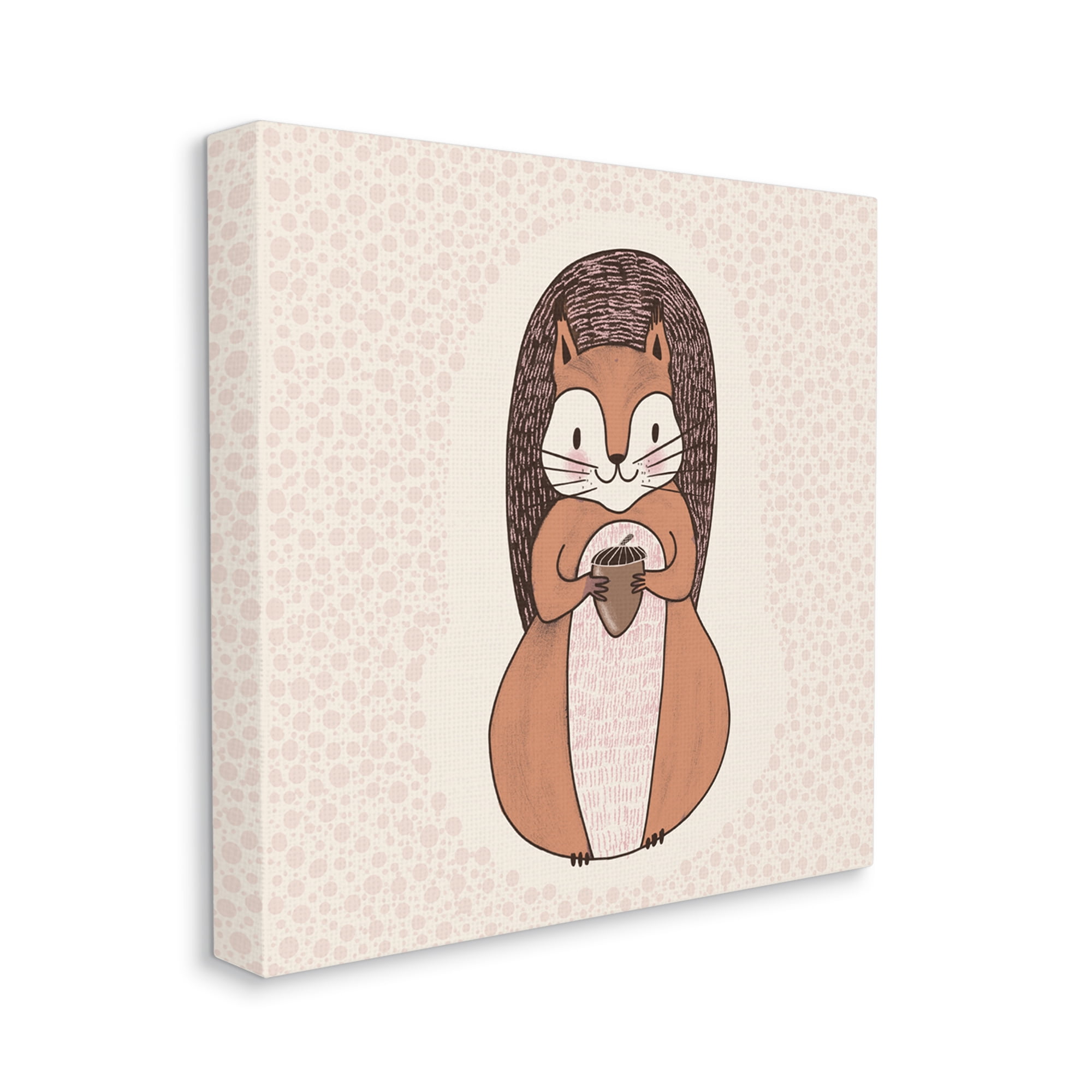 Stupell Industries Squirrel With Acorn Patterned Shapes Woodland Animal Graphic Art Gallery Wrapped Canvas Print Wall Art, Design by Birgit Maria Kiennast