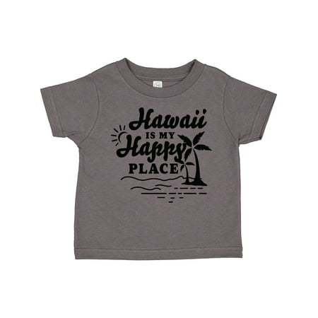 

Inktastic Hawaii is My Happy Place with Palm Trees Gift Toddler Boy or Toddler Girl T-Shirt