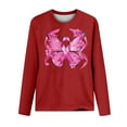 thumbnail image 4 of VKOYWKM Breast Cancer Survivor T-Shirts Women Long Sleeve T-Shirt Pink Ribbon Print Breast Cancer Tops Crew Neck Loose Breast Cancer Awareness Sweatshirt, 4 of 5
