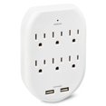 thumbnail image 1 of onn. 6 AC Outlets 2 USB Ports Surge Protector Wall Tap, 1 of 4