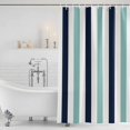 thumbnail image 4 of Turquoise Navy Blue Striped Waterproof Fabric Shower Curtain,Farmhouse Stripe Art Waterproof Fabric Shower Curtain for Bathroom Curtains Bathtubs Hotel Shower Curtains with 12 Hooks Extra Long 72x84, 4 of 8