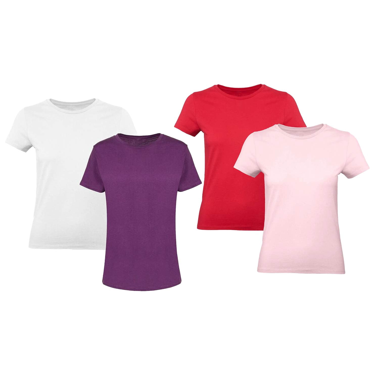 Multipack Womens plain tshirt - Ladies' solid color tees - Basic women's  tops - Plain crew neck shirts for women. Radyan womens tshirt - Walmart.com