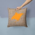 thumbnail image 2 of Carolines Treasures BB1014-BL-OR-PW1414 Manta ray Burlap and Orange   Canvas Fabric Decorative Pillow BB1014 14Hx14W, 2 of 4
