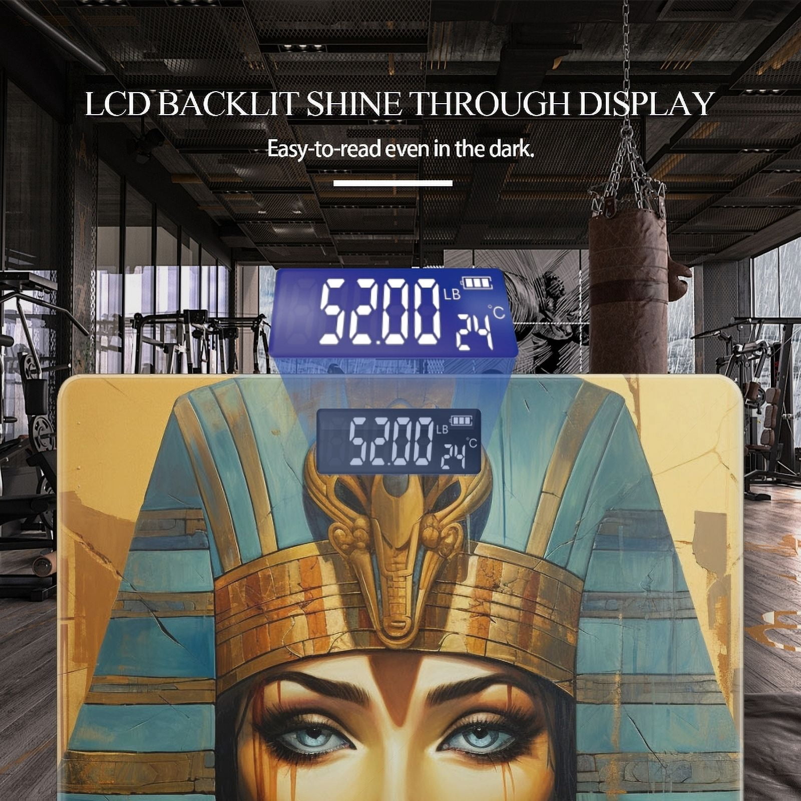 High Precision Body Weight Scale Smart Bathroom Scales with Large LCD Display(400lbs),Decorative for Bedroom-Oil Painting Of Ancient Egyptian Queen