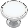 thumbnail image 2 of Liberty Hardware P50162H-CHW-C5 Cabinet Knob, Chrome/ White/Ceramic Insert, 1-1/4-I n. - Quantity 12, 2 of 2