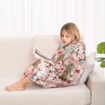 thumbnail image 4 of Poodle Dog and Flower Floral Blanket Hoodies for Kids 6-13YR Oversize Wearable Blanket Hoodies for Boys Girls Teens, 4 of 7