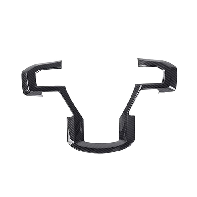 S SERENABLE Steering Wheel Panel Cover Auto Steering Wheel Frame Cover for F250 Black carbon pattern