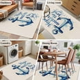 thumbnail image 5 of Coastal Nautical Area Rugs 4'x6', Washable Small Throw Rugs for Office Bathroom, Summer Watercolor Anchor Blue Beige Indoor Outdoor Rug Non-Slip Low Pile Carpet Runner Reversible Floor Mats, 5 of 8