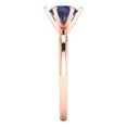 thumbnail image 3 of 1 ct Round Cut Simulated Blue Sapphire Solitaire Engagement Ring for Women in 18K Rose Gold, 3 of 5
